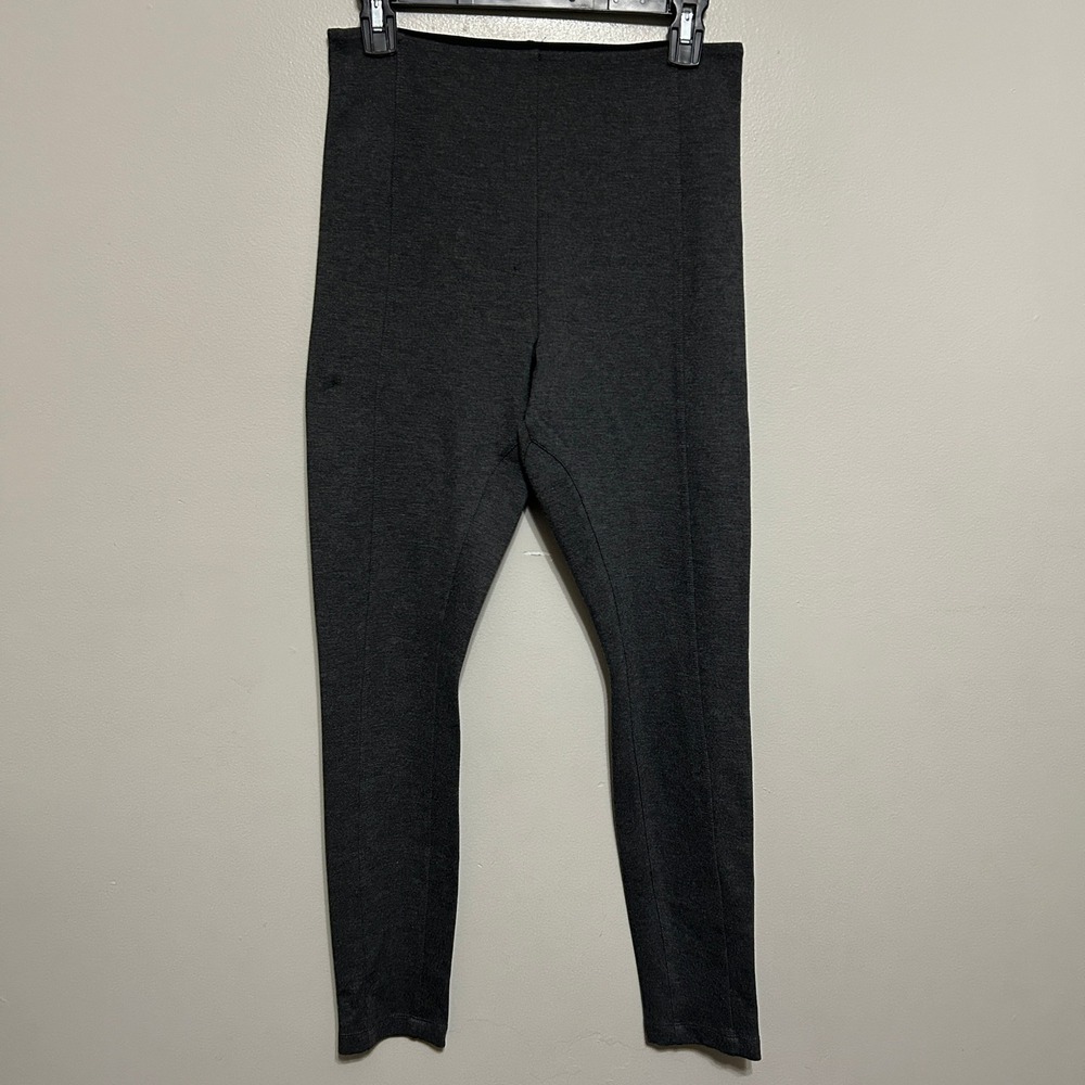Lysse Leggings Women's Gray High Rise Seam Detail Ponte Skinny Shaping Stretch